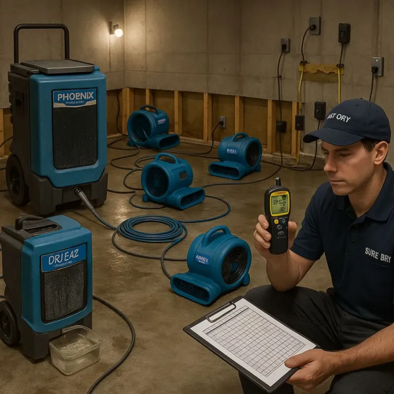 Structural Drying and Dehumidification process in Vidor, TX